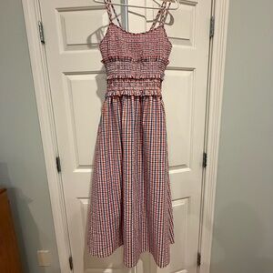 HUNTER BELL Red and Blue Gingham Dress